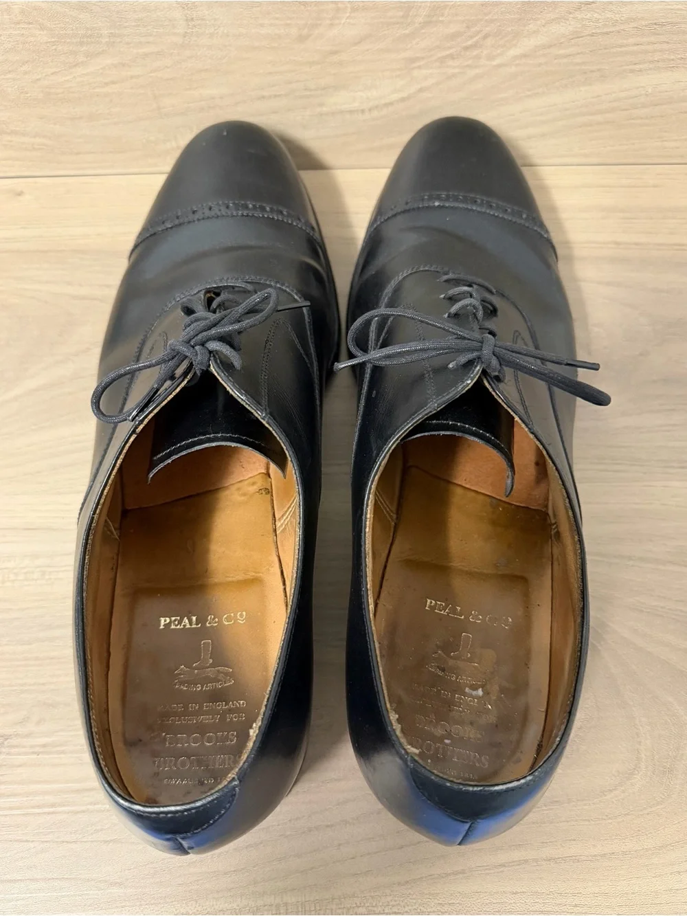 Brooks Brothers PEAL & CO Cap Toe Oxford Dress Shoes Made in England Mens 11.5 B